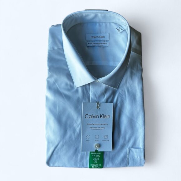 Calvin Klein Men’s Active Performance Stretch Dress Shirt White Size XL - Picture 1 of 9